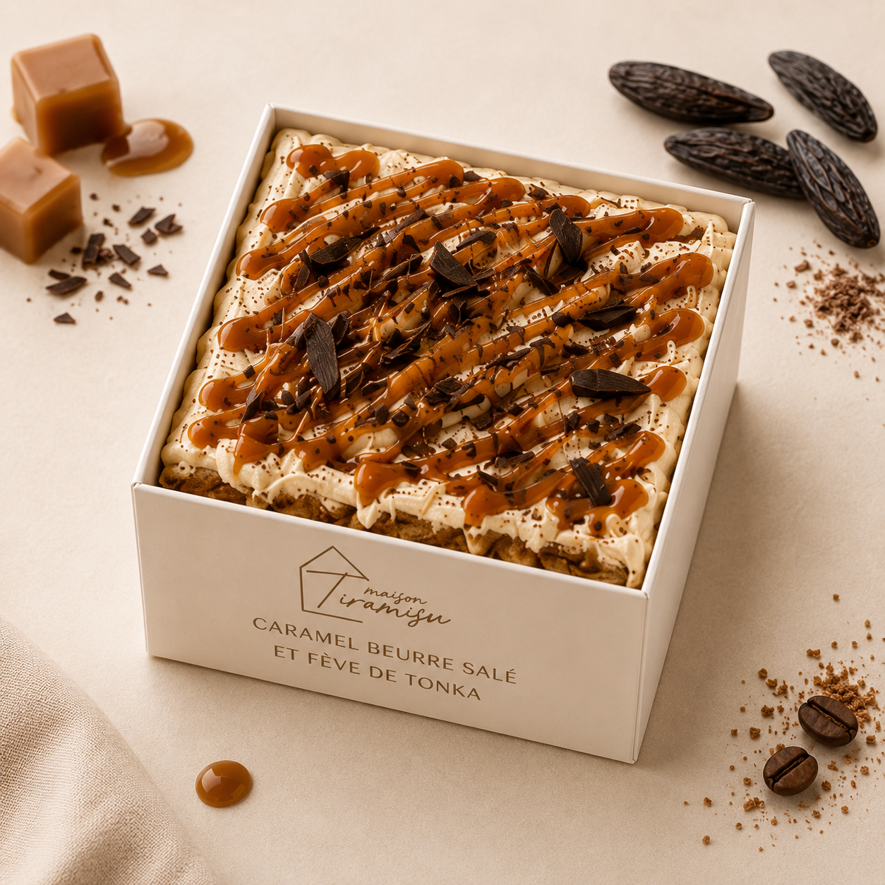 Caramel beurre salé et fève de tonka